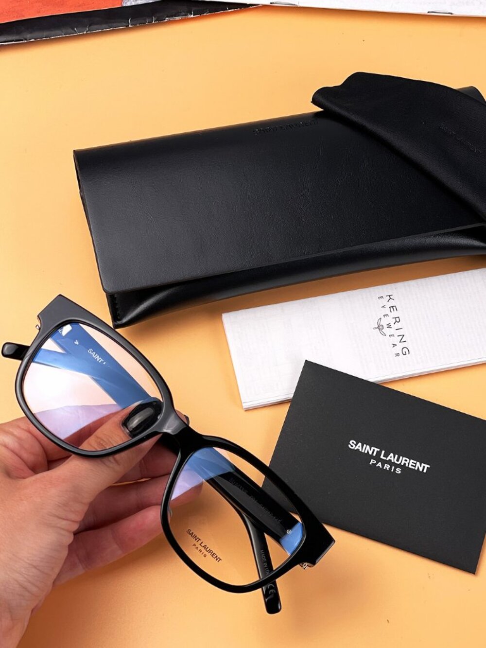 SAINT LAURENT SLM33/F 001 BLACK CAT EYE EYEGLASSES
